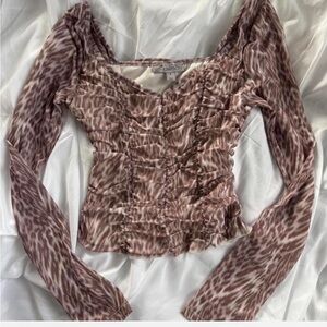 Thompson Animal Print Ruched Blouse